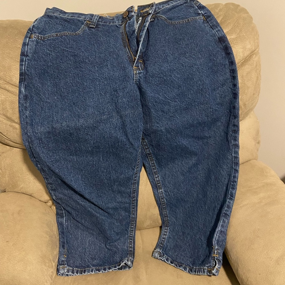 Cropped denim jeans
